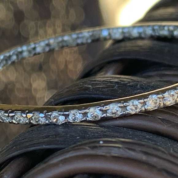 Beautiful Sterling Silver CZ Hoop Earrings - Picture 6 of 8